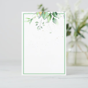 Blank Budget Wasserfarbe Grün Hochzeitseinladung Einladung