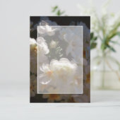 Blank Budget White Roses Hochzeit Einladung (Stehend Vorderseite)