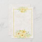 Blank budget Yellow watercolor florale wedung Inv Einladung (Vorne/Hinten)