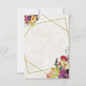 Blank Burgund und gelbe Blumenhochzeit Einladung (Vorderseite)