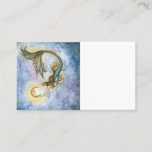 Blank Business Card Mermaid Moon Visitenkarte (Vorderseite)