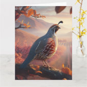 Blank California Quail Bird Kunst und Kultur Karte (Gelbe Blume)