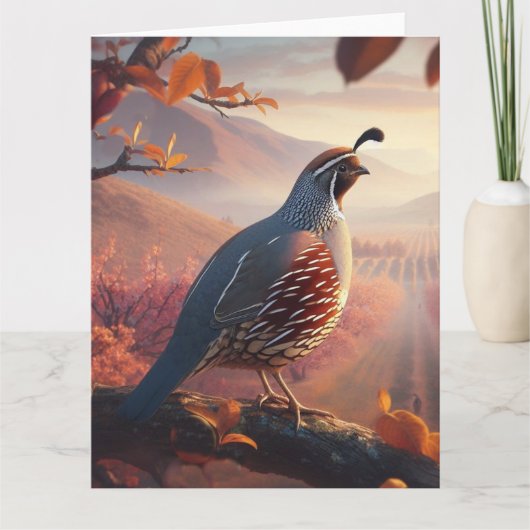 Blank California Quail Bird Kunst und Kultur Karte (Vorderseite)