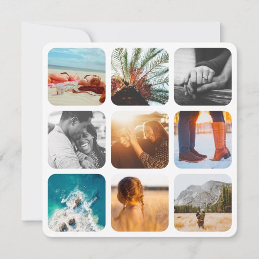 Blank Card 9 Foto Template Raster Rounded Frame (Vorderseite)