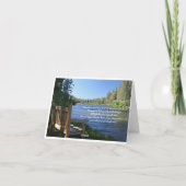 Blank Card, Bergsee, Hütten, Wald Dankeskarte (Rückseite)