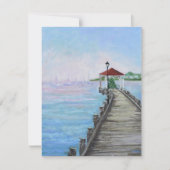 Blank Card Malerei Northport Village DocK Dankeskarte (Vorderseite)