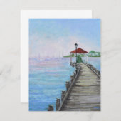 Blank Card Malerei Northport Village DocK Dankeskarte (Vorne/Hinten)