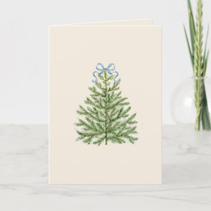 Blank Card mit Watercolor Weihnachtsbaum Einladung