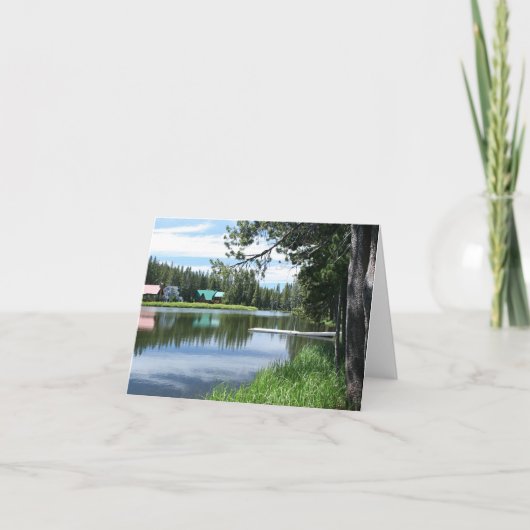 Blank Card, Mountain Lake, Dock Dankeskarte (Vorderseite)