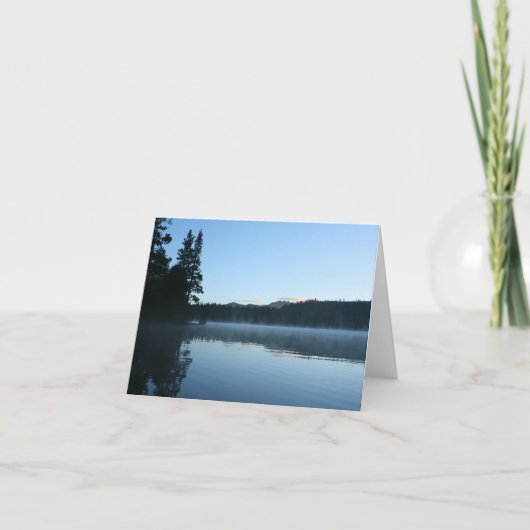 Blank Card, Mountain Lake Nebel, Sonnenaufgang Dankeskarte (Vorderseite)
