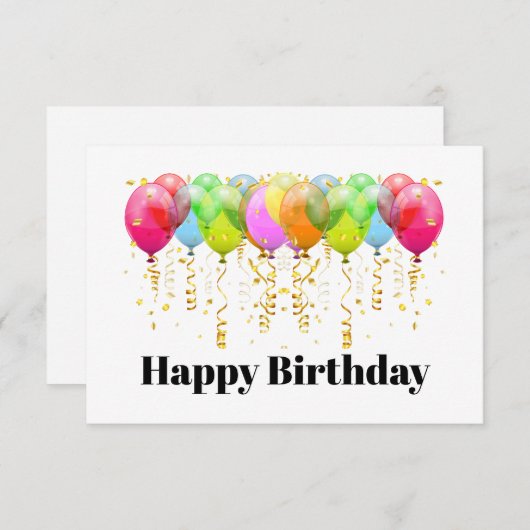 Blank Card oder Happy Birthday Einladung (Vorne/Hinten)