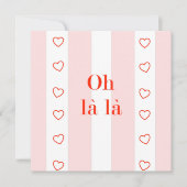Blank Card Rosa Streifen Oh La La La La (Vorderseite)