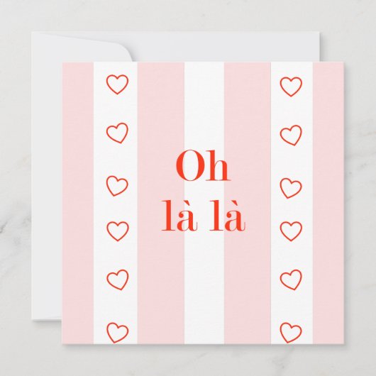 Blank Card Rosa Streifen Oh La La La La (Vorderseite)