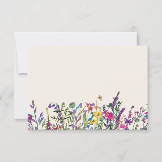 Blank Card Watercolor Floral RSVP Karte (Vorderseite)