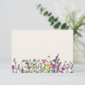 Blank Card Watercolor Floral RSVP Karte (Stehend Vorderseite)