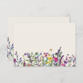 Blank Card Watercolor Floral RSVP Karte (Vorne/Hinten)