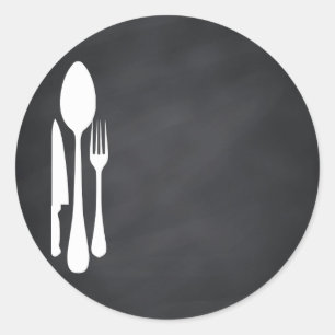 Blank Chalkboard Anpassen von Textküchenwerkzeugen Runder Aufkleber