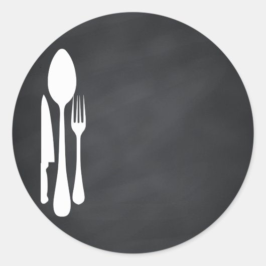 Blank Chalkboard Anpassen von Textküchenwerkzeugen Runder Aufkleber (Vorderseite)