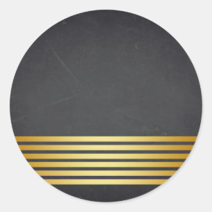Blank Chalkboard Gold gestreift individuell anpass Runder Aufkleber