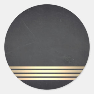 Blank Chalkboard Gold gestreift individuell anpass Runder Aufkleber