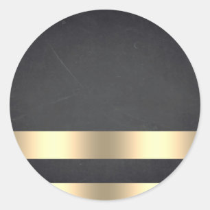 Blank Chalkboard Gold gestreifter, individueller T Runder Aufkleber