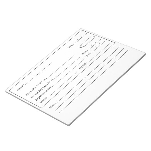 Blank Check - Affirmation - Notepad Notizblock (angewinkelt)