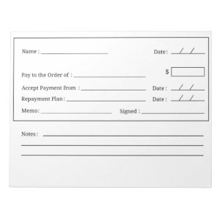 Blank Check - Affirmation - Notepad Notizblock