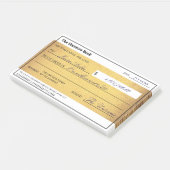 Blank Check Gold Law of Attraction Abundance Post-it Klebezettel (angewinkelt)