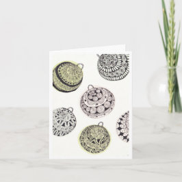 Blank Christmas Card - Christmas Baubles Feiertagskarte
