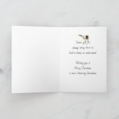 Blank Christmas Chickadee Bird Pointsettia Oma Karte (Innenseite)