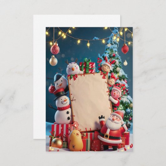Blank Christmas Invest Card Einladung (Vorne/Hinten)