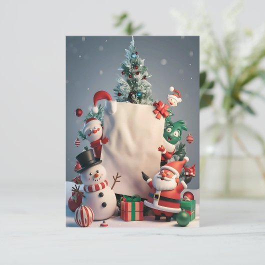 Blank Christmas Invest Card Einladung (Stehend Vorderseite)
