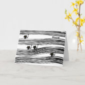 Blank Comical Cat Note Card. Karte (Gelbe Blume)