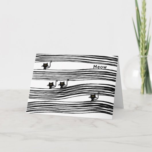 Blank Comical Cat Note Card. Karte (Vorderseite)