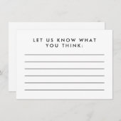 Blank Comment Card Begleitkarte (Vorne/Hinten)