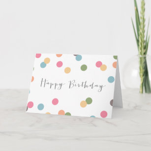 Blank Confetti Dot Birthday Card Karte