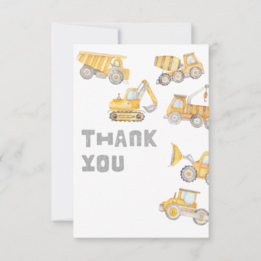 Blank Construction Party Vielen Dank Karten (Vorderseite)