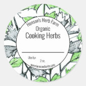 Blank Cooking Herbs Jar Label Kraut Farm Business Runder Aufkleber (Vorderseite)