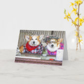 Blank Corgi Couple Card Karte (Gelbe Blume)