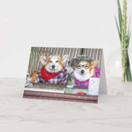 Blank Corgi Couple Card Karte