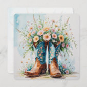 Blank Cowgirl Einladungskarte | Thema Western Einladung (Vorne/Hinten)