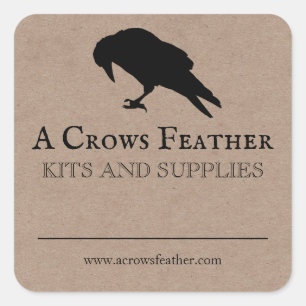 Blank Crow Zauber Kräuterkristalle-Produktkennzeic Quadratischer Aufkleber