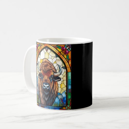 Blank Customizable Buffalo, Bison Wildlife Animal Kaffeetasse (Vorderseite Links)