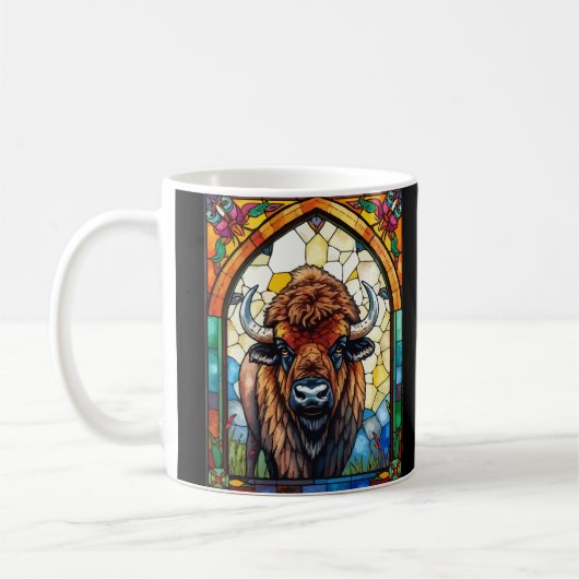 Blank Customizable  Buffalo, Bison Wildlife Animal Kaffeetasse (Links)