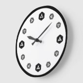 Blank D20 Graustufen-Uhr Große Wanduhr (Winkel)