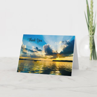 Blank Dankeschön Card Schöner Sonnenuntergang Dankeskarte