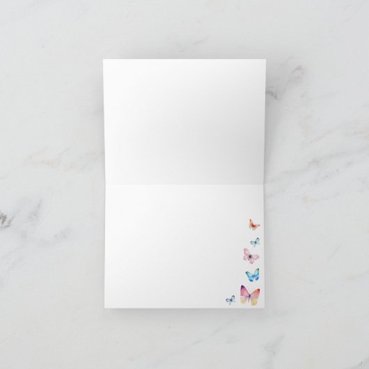 Blank des Schmetterlingsmusters Danke Karte (Innenseite)