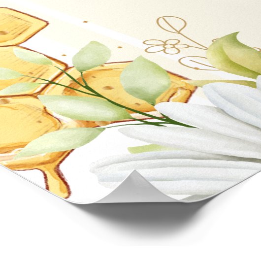 Blank DIY Create make your own Bumblebee Daisy Art Poster (Ecke)