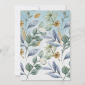 Blank DIY Einladung Grüne Dusty Blue Blume (Rückseite)