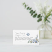 Blank DIY Greenery Dusty Blue Blume Begleitkarte (Stehend Vorderseite)